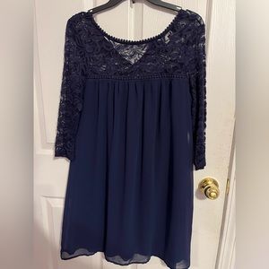 Navy blue flowy lacy dress